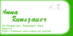 anna rumszauer business card